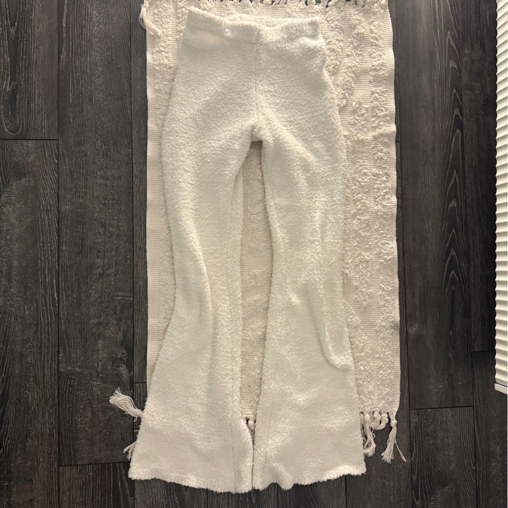 Fuzzy white sweatpants